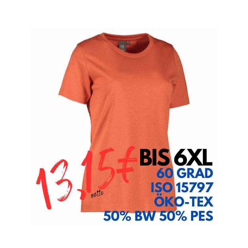 ARBEITS-T-SHIRT DAMEN | PRO Wear 317 von ID / Farbe: coral / 50% BAUMWOLLE 50% POLYESTER | MEIN-KASACK.de - KASACK - KASACKS