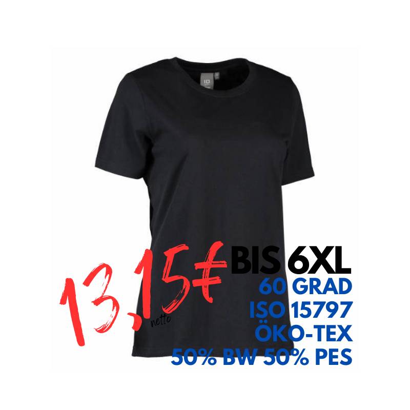 ARBEITS-T-SHIRT DAMEN | PRO Wear 317 von ID / Farbe: schwarz / 50% BAUMWOLLE 50% POLYESTER | MEIN-KASACK.de - KASACK - KASACKS