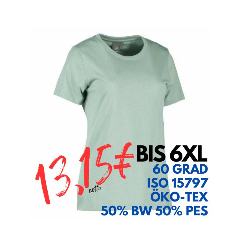 ARBEITS-T-SHIRT DAMEN | PRO Wear 317 von ID / Farbe: stovet gron / 50% BAUMWOLLE 50% POLYESTER | MEIN-KASACK.de - KASACK - KASACKS