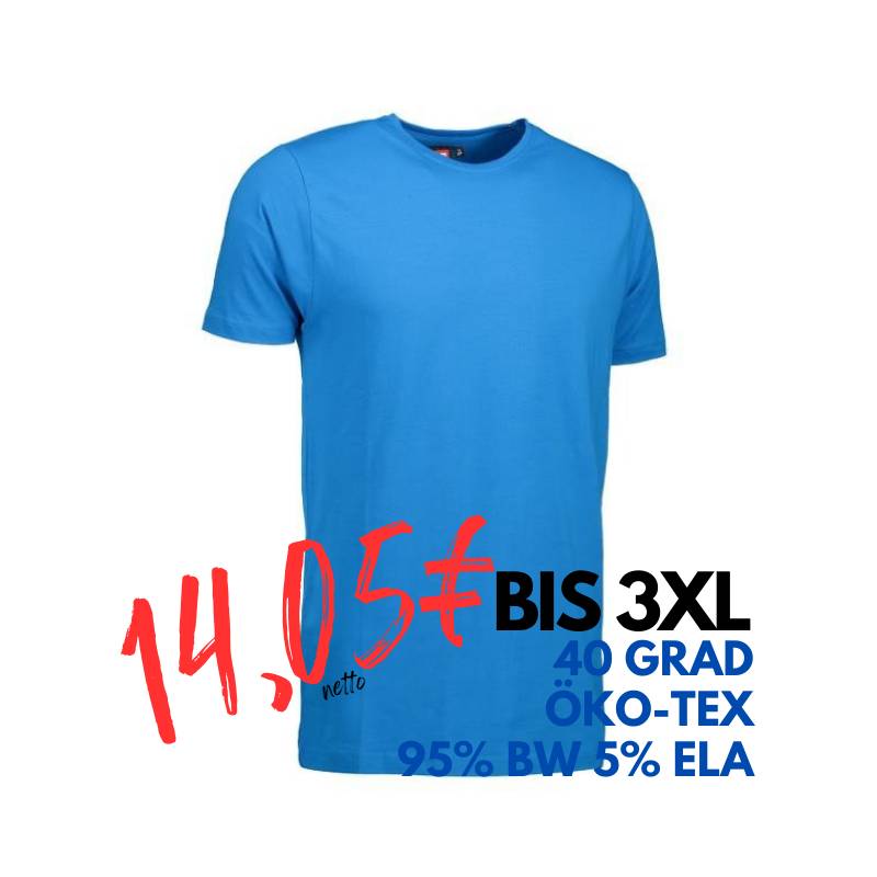 ARBEITS-T-SHIRT HERREN | Stretch Komfort 594 von ID / Farbe: türkis / 95% BAUMWOLLE 5% ELASTHAN | MEIN-KASACK.de - KASACK - KASACKS