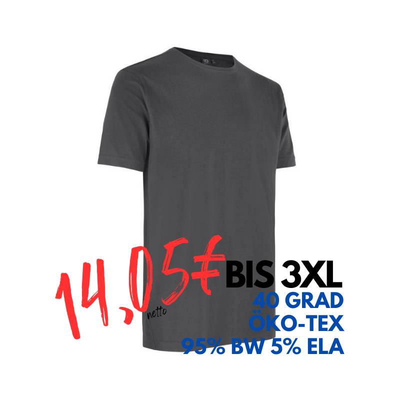 ARBEITS-T-SHIRT HERREN | Stretch Komfort 594 von ID / Farbe: Silber grau / 95% BAUMWOLLE 5% ELASTHAN | MEIN-KASACK.de - KASACK - KASACKS