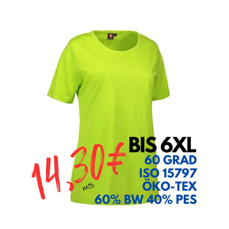 ARBEITS-T-SHIRT DAMEN | PRO Wear 312 von ID / Farbe: lime / 60% BAUMWOLLE 40% POLYESTER | MEIN-KASACK.de - KASACK - KASACKS