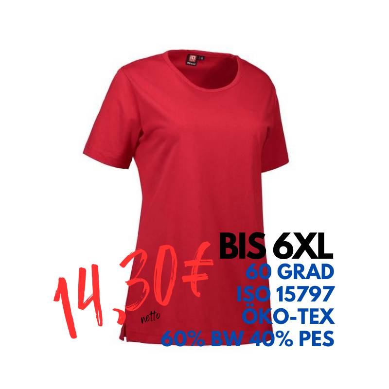 ARBEITS-T-SHIRT DAMEN | PRO Wear 312 von ID / Farbe: rot / 60% BAUMWOLLE 40% POLYESTER | MEIN-KASACK.de - KASACK - KASACKS