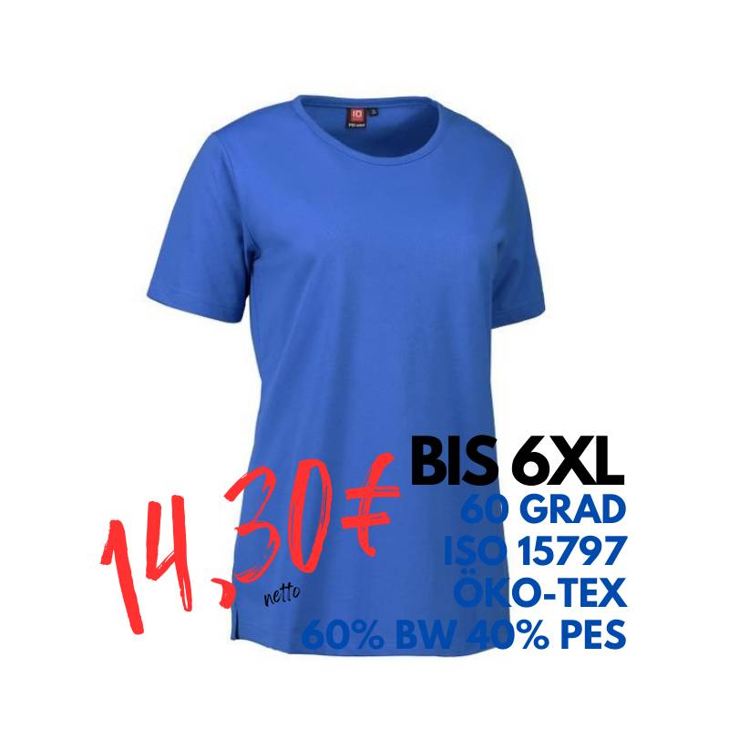 ARBEITS-T-SHIRT DAMEN | PRO Wear 312 von ID / Farbe: azur / 60% BAUMWOLLE 40% POLYESTER | MEIN-KASACK.de - KASACK - KASACKS