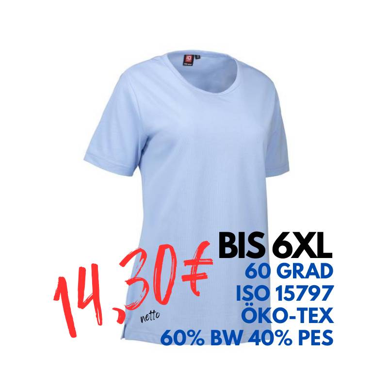 ARBEITS-T-SHIRT DAMEN | PRO Wear 312 von ID / Farbe: hellblau / 60% BAUMWOLLE 40% POLYESTER | MEIN-KASACK.de - KASACK - KASACKS