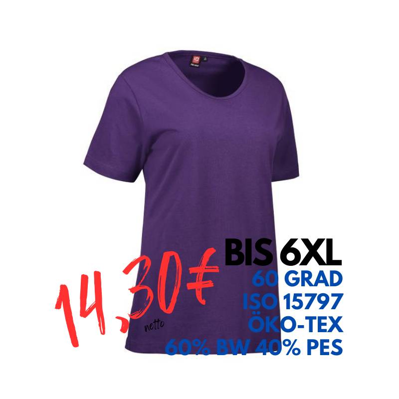 ARBEITS-T-SHIRT DAMEN | PRO Wear 312 von ID / Farbe: lila / 60% BAUMWOLLE 40% POLYESTER | MEIN-KASACK.de - KASACK - KASACKS