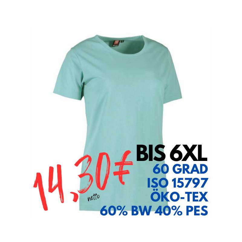 ARBEITS-T-SHIRT DAMEN | PRO Wear 312 von ID / Farbe: stovet aqua / 60% BAUMWOLLE 40% POLYESTER | MEIN-KASACK.de - KASACK - KASACKS