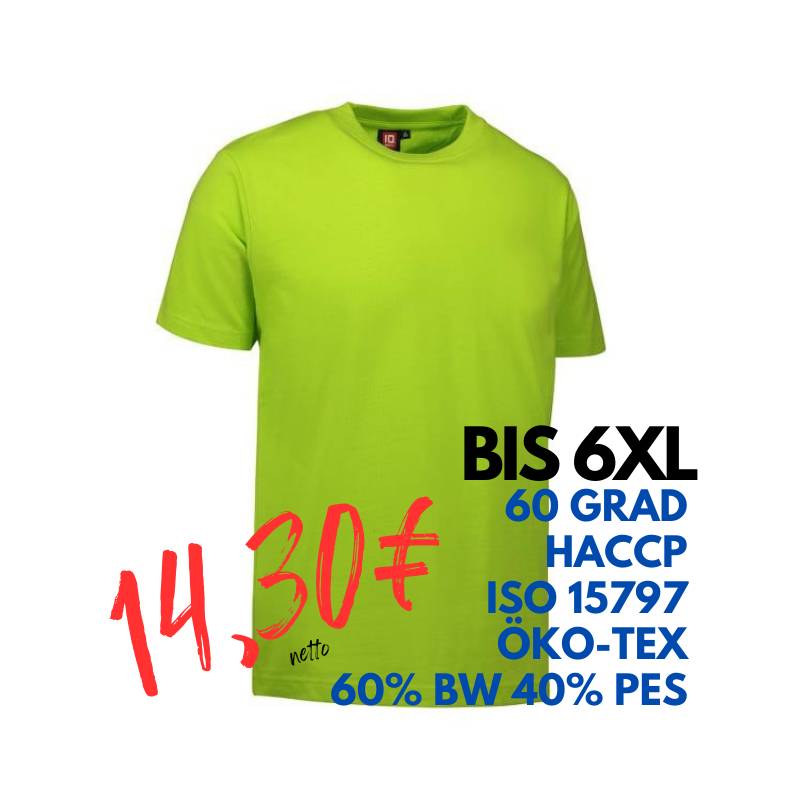 ARBEITS-T-SHIRT HERREN | PRO Wear 300 von ID / Farbe: lime / 60% BAUMWOLLE 40% POLYESTER | MEIN-KASACK.de - KASACK - KASACKS