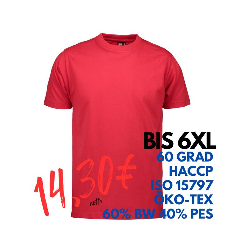 ARBEITS-T-SHIRT HERREN | PRO Wear 300 von ID / Farbe: rot / 60% BAUMWOLLE 40% POLYESTER | MEIN-KASACK.de - KASACK - KASACKS