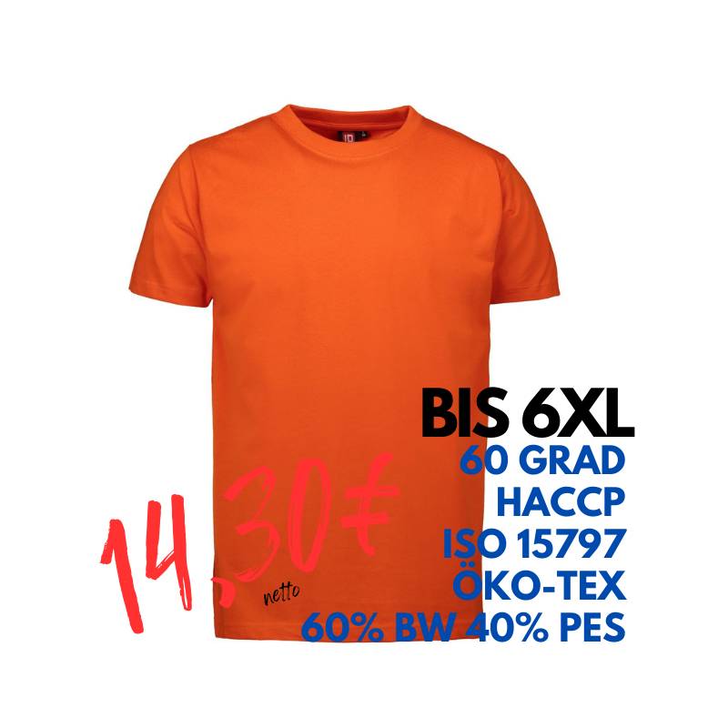 ARBEITS-T-SHIRT HERREN | PRO Wear 300 von ID / Farbe: orange / 60% BAUMWOLLE 40% POLYESTER | MEIN-KASACK.de - KASACK - KASACKS