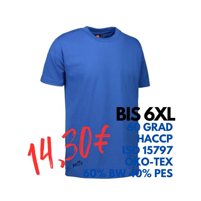 ARBEITS-T-SHIRT HERREN | PRO Wear 300 von ID / Farbe: azur / 60% BAUMWOLLE 40% POLYESTER | MEIN-KASACK.de - KASACK - KASACKS