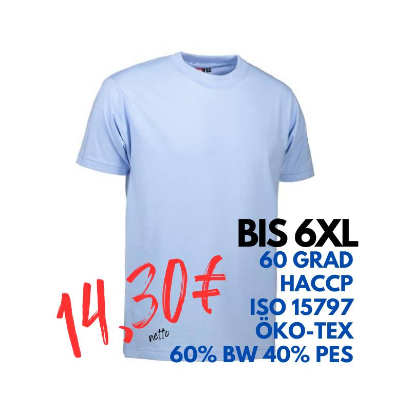 ARBEITS-T-SHIRT HERREN | PRO Wear 300 von ID / Farbe: hellblau / 60% BAUMWOLLE 40% POLYESTER | MEIN-KASACK.de - KASACK - KASACKS