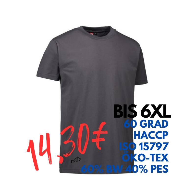 ARBEITS-T-SHIRT HERREN | PRO Wear 300 von ID / Farbe: silbergrau / 60% BAUMWOLLE 40% POLYESTER | MEIN-KASACK.de - KASACK - KASACKS