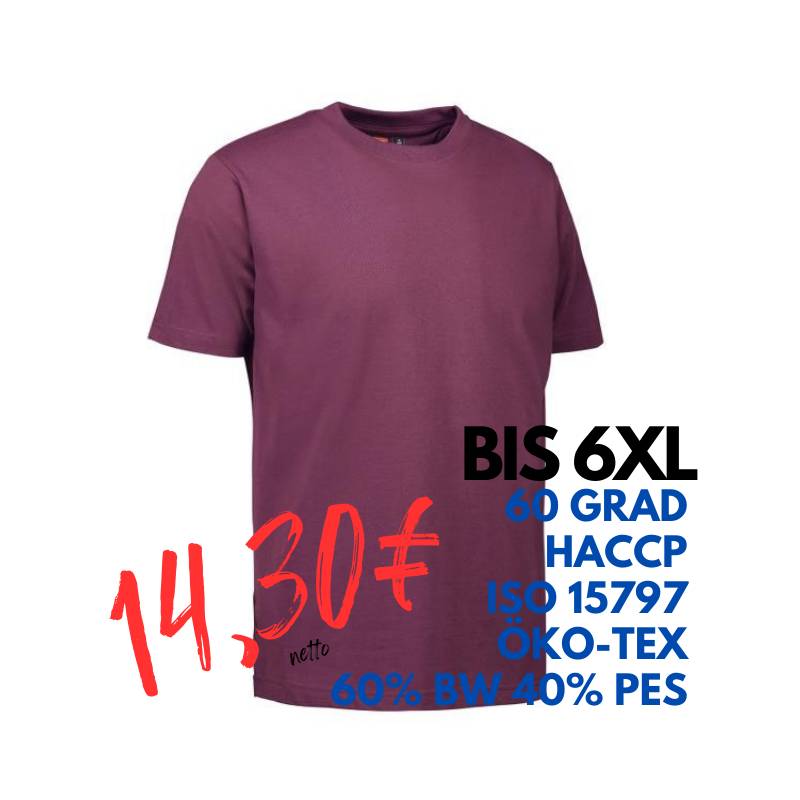 ARBEITS-T-SHIRT HERREN | PRO Wear 300 von ID / Farbe: bordeaux / 60% BAUMWOLLE 40% POLYESTER | MEIN-KASACK.de - KASACK - KASACKS