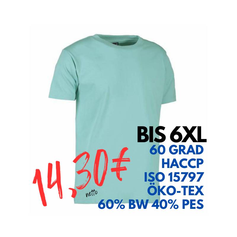 ARBEITS-T-SHIRT HERREN | PRO Wear 300 von ID / Farbe: stovet aqua / 60% BAUMWOLLE 40% POLYESTER | MEIN-KASACK.de - KASACK - KASACKS