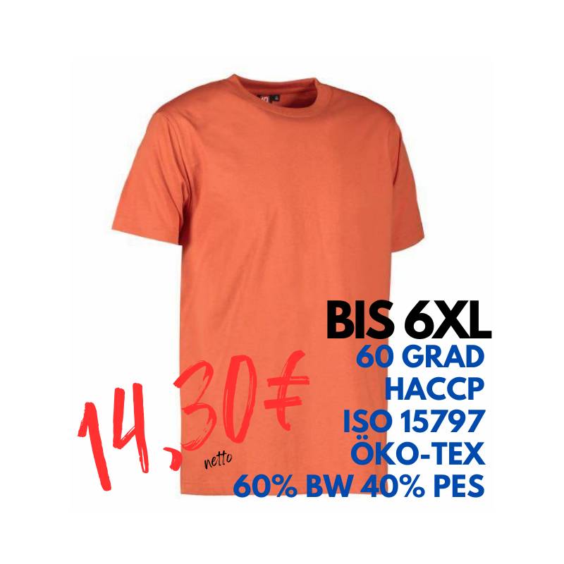 ARBEITS-T-SHIRT HERREN | PRO Wear 300 von ID / Farbe: coral / 60% BAUMWOLLE 40% POLYESTER | MEIN-KASACK.de - KASACK - KASACKS