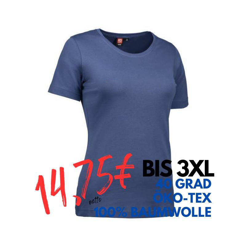 ARBEITS-T-SHIRT DAMEN | Interlock 508 von ID / Farbe: indigo / 100% BAUMWOLLE | MEIN-KASACK.de - KASACK - KASACKS