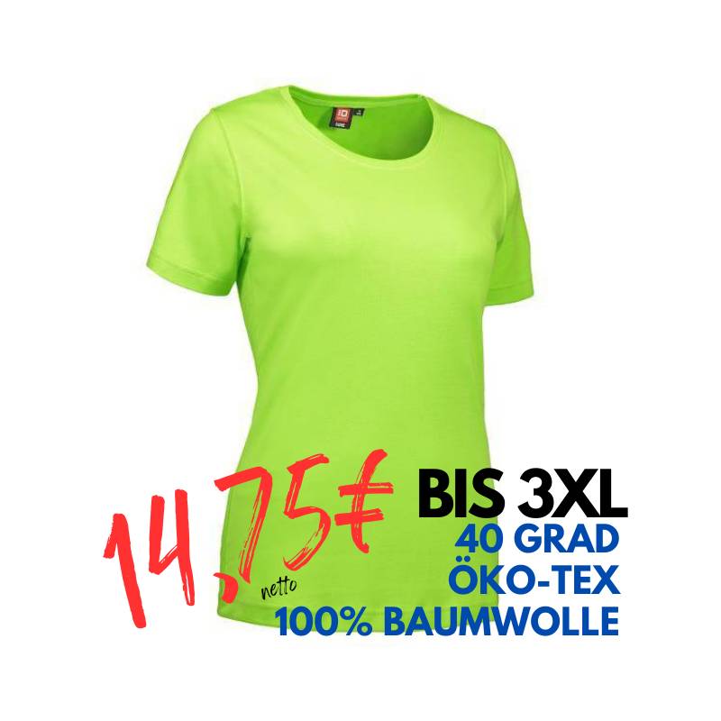 ARBEITS-T-SHIRT DAMEN | Interlock 508 von ID / Farbe: lime / 100% BAUMWOLLE | MEIN-KASACK.de - KASACK - KASACKS