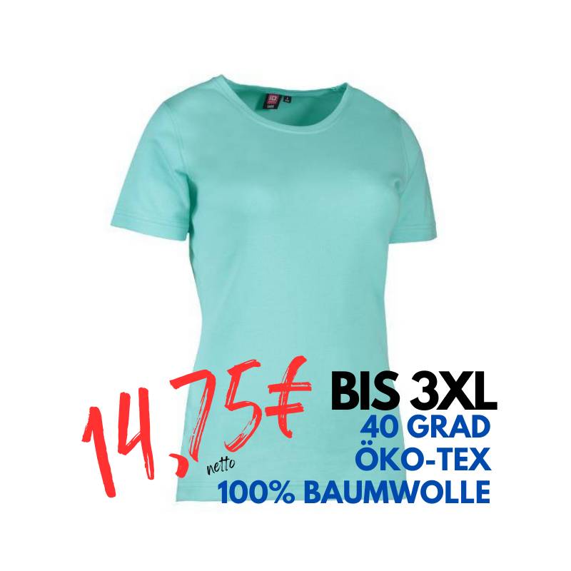 ARBEITS-T-SHIRT DAMEN | Interlock 508 von ID / Farbe: mint / 100% BAUMWOLLE | MEIN-KASACK.de - KASACK - KASACKS