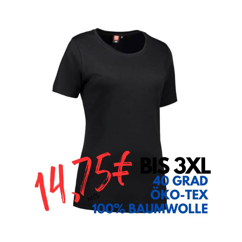 ARBEITS-T-SHIRT DAMEN | Interlock 508 von ID / Farbe: schwarz / 100% BAUMWOLLE | MEIN-KASACK.de - KASACK - KASACKS