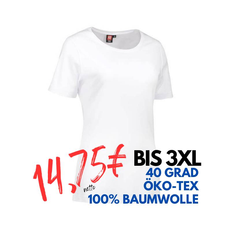 ARBEITS-T-SHIRT DAMEN | Interlock 508 von ID / Farbe: weiß / 100% BAUMWOLLE | MEIN-KASACK.de - KASACK - KASACKS