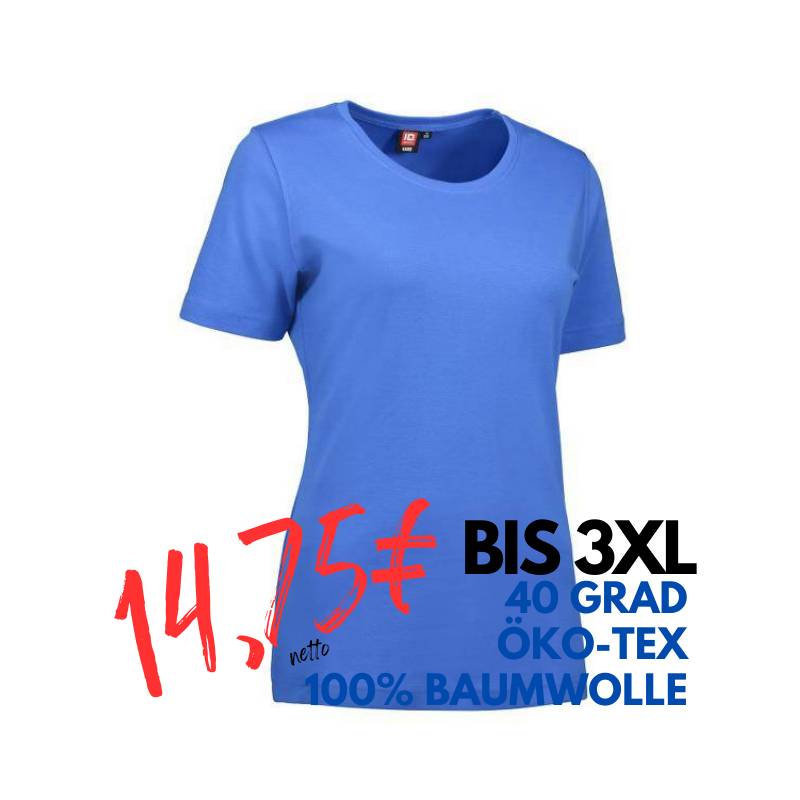 ARBEITS-T-SHIRT DAMEN | Interlock 508 von ID / Farbe: azur / 100% BAUMWOLLE | MEIN-KASACK.de - KASACK - KASACKS