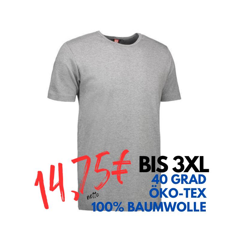 ARBEITS-T-SHIRT HERREN | Interlock 517 von ID / Farbe: grau / 100% BAUMWOLLE | MEIN-KASACK.de - KASACK - KASACKS