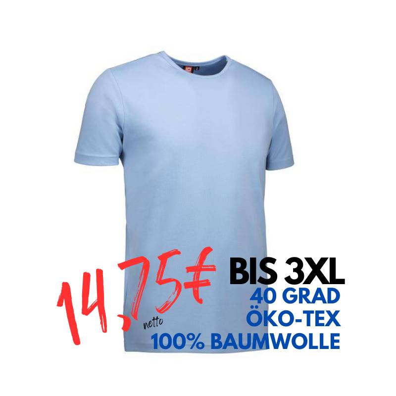 ARBEITS-T-SHIRT HERREN | Interlock 517 von ID / Farbe: hellblau / 100% BAUMWOLLE | MEIN-KASACK.de - KASACK - KASACKS