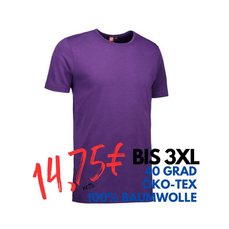 ARBEITS-T-SHIRT HERREN | Interlock 517 von ID / Farbe: lila / 100% BAUMWOLLE | MEIN-KASACK.de - KASACK - KASACKS