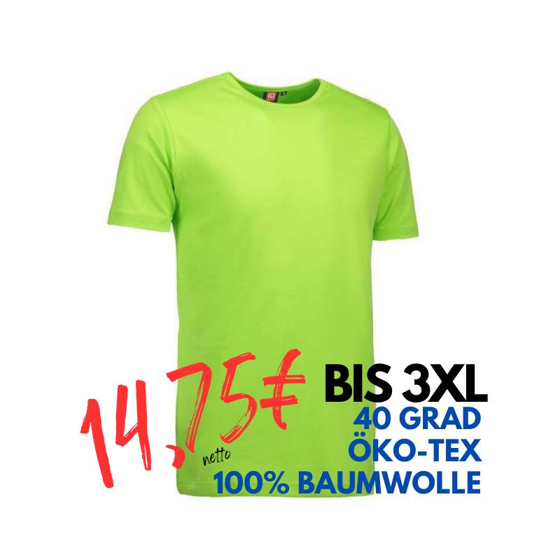 ARBEITS-T-SHIRT HERREN | Interlock 517 von ID / Farbe: lime / 100% BAUMWOLLE | MEIN-KASACK.de - KASACK - KASACKS