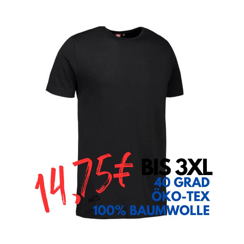 ARBEITS-T-SHIRT HERREN | Interlock 517 von ID / Farbe: schwarz / 100% BAUMWOLLE | MEIN-KASACK.de - KASACK - KASACKS