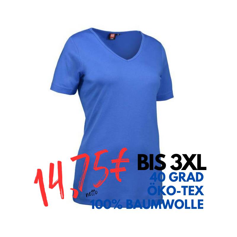 ARBEITS-T-SHIRT DAMEN | Interlock 506 von ID / Farbe: azur / 100% BAUMWOLLE | MEIN-KASACK.de - KASACK - KASACKS