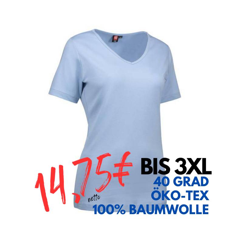 ARBEITS-T-SHIRT DAMEN | Interlock 506 von ID / Farbe: hellblau / 100% BAUMWOLLE | MEIN-KASACK.de - KASACK - KASACKS