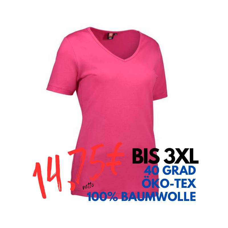 ARBEITS-T-SHIRT DAMEN | Interlock 506 von ID / Farbe: pink / 100% BAUMWOLLE | MEIN-KASACK.de - KASACK - KASACKS