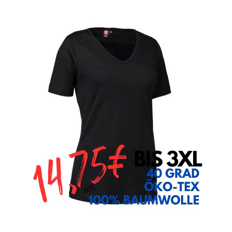 ARBEITS-T-SHIRT DAMEN | Interlock 506 von ID / Farbe: schwarz / 100% BAUMWOLLE | MEIN-KASACK.de - KASACK - KASACKS