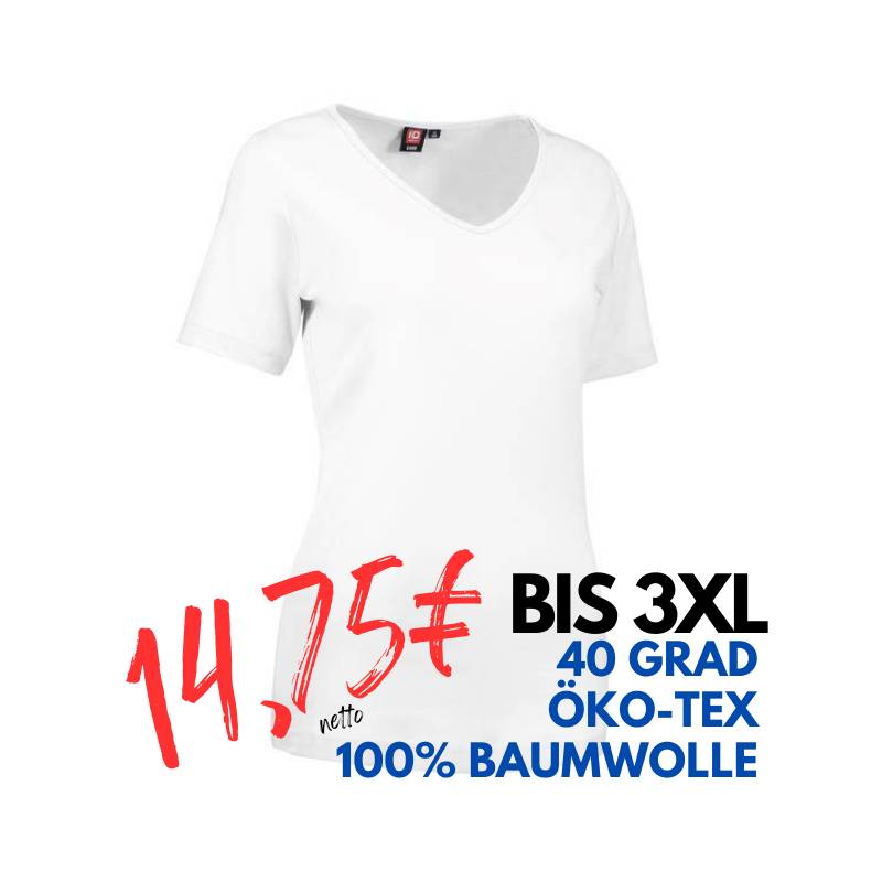 ARBEITS-T-SHIRT DAMEN | Interlock 506 von ID / Farbe: weiß / 100% BAUMWOLLE | MEIN-KASACK.de - KASACK - KASACKS