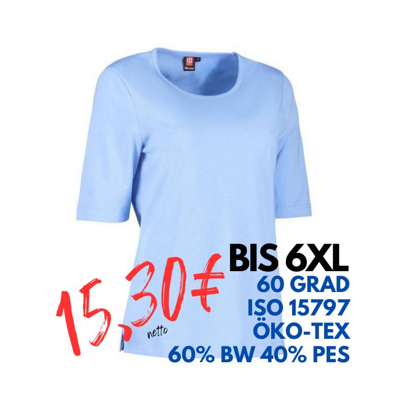 ARBEITS-T-SHIRT DAMEN | PRO Wear 315 von ID / Farbe: hellblau / 60% BAUMWOLLE 40% POLYESTER | MEIN-KASACK.de - KASACK - KASACKS