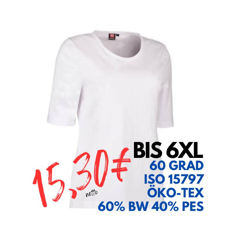 ARBEITS-T-SHIRT DAMEN | PRO Wear 315 von ID / Farbe: weiß / 60% BAUMWOLLE 40% POLYESTER | MEIN-KASACK.de - KASACK - KASACKS