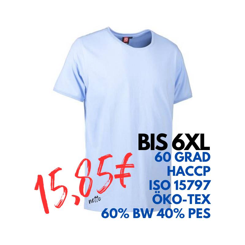 ARBEITS-T-SHIRT HERREN | PRO Wear CARE O-Neck 370 von ID / Farbe: hellblau / 60% BAUMWOLLE 40% POLYESTER | MEIN-KASACK.de - KASACK - KASACKS