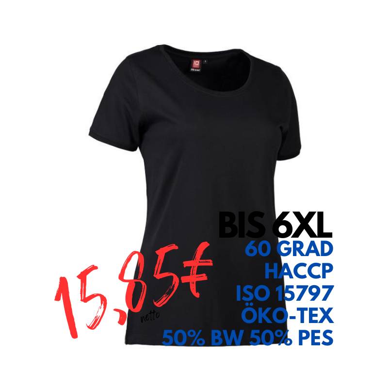 ARBEITS-T-SHIRT DAMEN | PRO Wear CARE O-Neck 371 von ID / Farbe: schwarz / 60% BAUMWOLLE 40% POLYESTER | MEIN-KASACK.de - KASACK - KASACKS