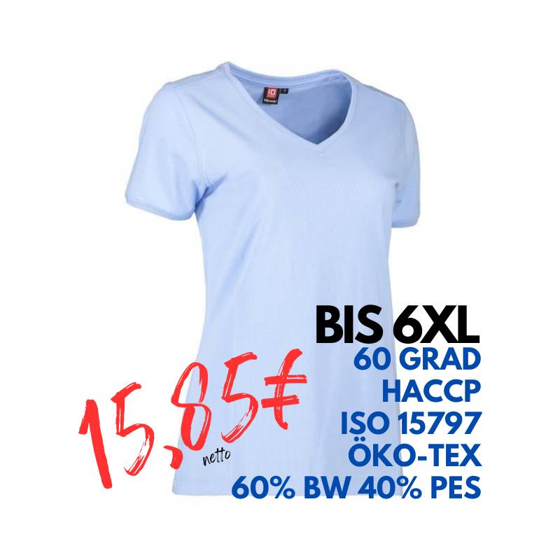 ARBEITS-T-SHIRT DAMEN | PRO Wear CARE 373 von ID / Farbe: hellblau / 60% BAUMWOLLE 40% POLYESTER | MEIN-KASACK.de - KASACK - KASACKS