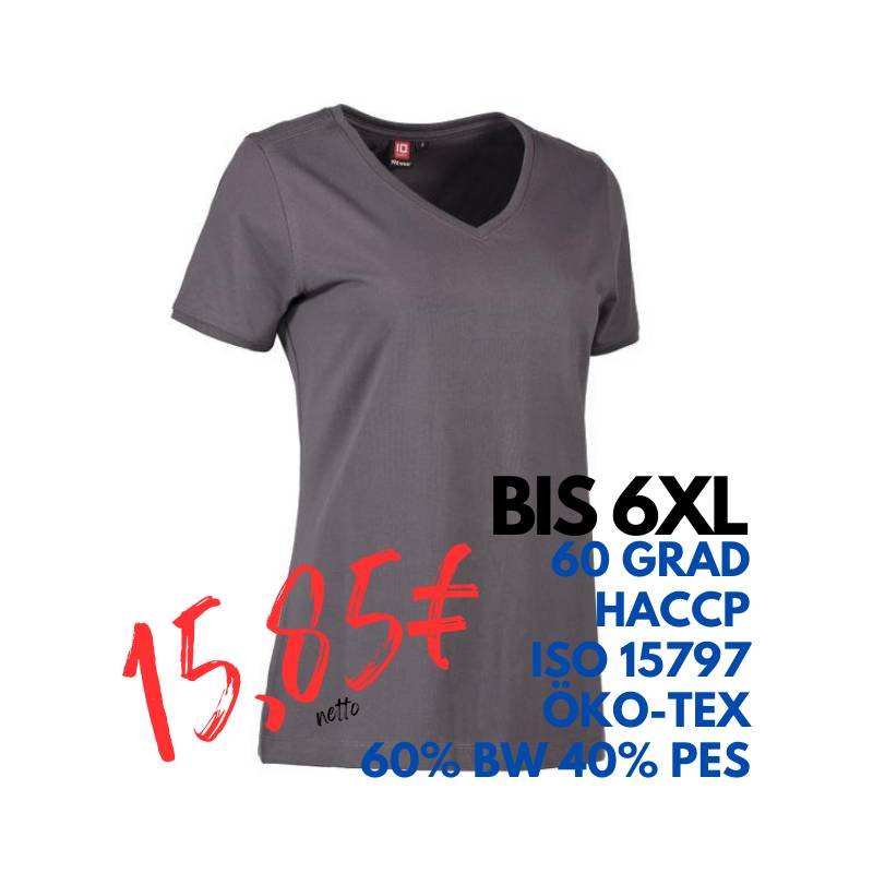 ARBEITS-T-SHIRT DAMEN | PRO Wear CARE 373 von ID / Farbe: grau / 60% BAUMWOLLE 40% POLYESTER | MEIN-KASACK.de - KASACK - KASACKS