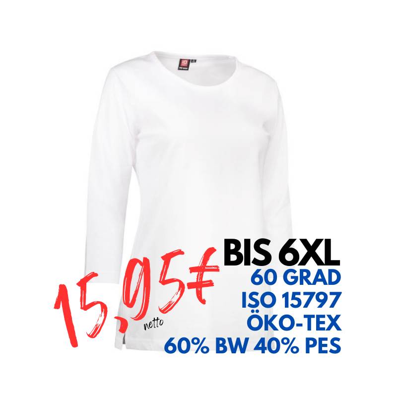 ARBEITS-T-SHIRT DAMEN | PRO Wear 313 von ID / Farbe: weiß / 60% BAUMWOLLE 40% POLYESTER | MEIN-KASACK.de - KASACK - KASACKS