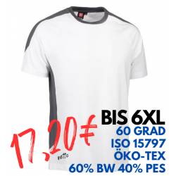 ARBEITS-T-SHIRT HERREN| PRO Wear Kontrast 302 von ID / Farbe: weiß / 60% BAUMWOLLE 40% POLYESTER - | MEIN-KASACK.de | ka