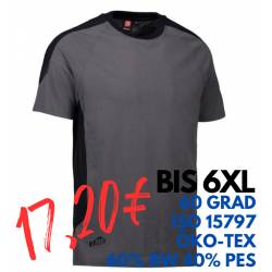 ARBEITS-T-SHIRT HERREN| PRO Wear Kontrast 302 von ID / Farbe: grau / 60% BAUMWOLLE 40% POLYESTER - | MEIN-KASACK.de | ka