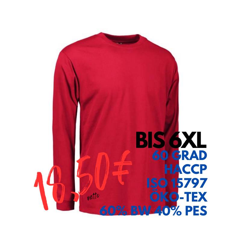 ARBEITS-T-SHIRT HERREN | PRO Wear 311 von ID / Farbe: rot / 60% BAUMWOLLE 40% POLYESTER | MEIN-KASACK.de - KASACK - KASACKS