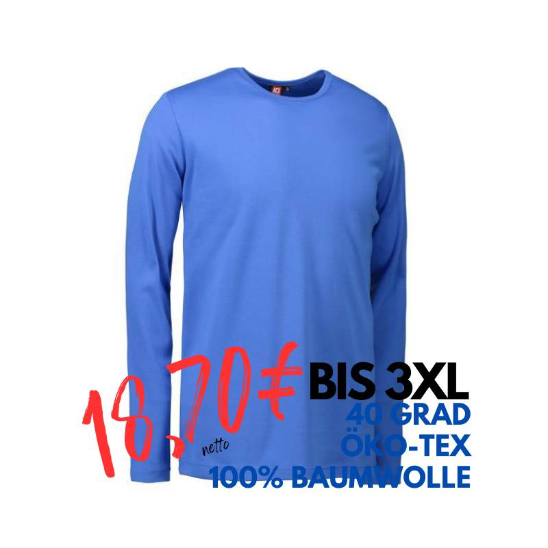 ARBEITS-T-SHIRT HERREN| Interlock 518 von ID / Farbe: azur / 100% BAUMWOLLE | MEIN-KASACK.de - KASACK - KASACKS