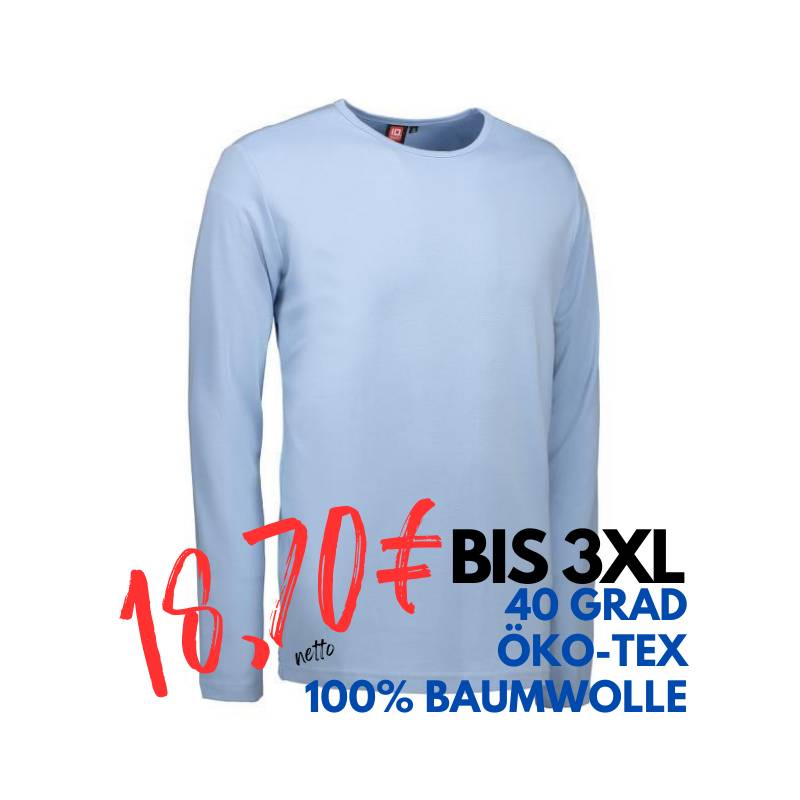 ARBEITS-T-SHIRT HERREN| Interlock 518 von ID / Farbe: hellblau / 100% BAUMWOLLE | MEIN-KASACK.de - KASACK - KASACKS