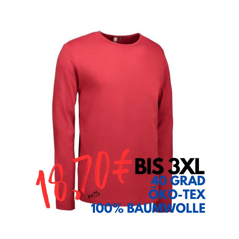 ARBEITS-T-SHIRT HERREN| Interlock 518 von ID / Farbe: rot / 100% BAUMWOLLE | MEIN-KASACK.de - KASACK - KASACKS