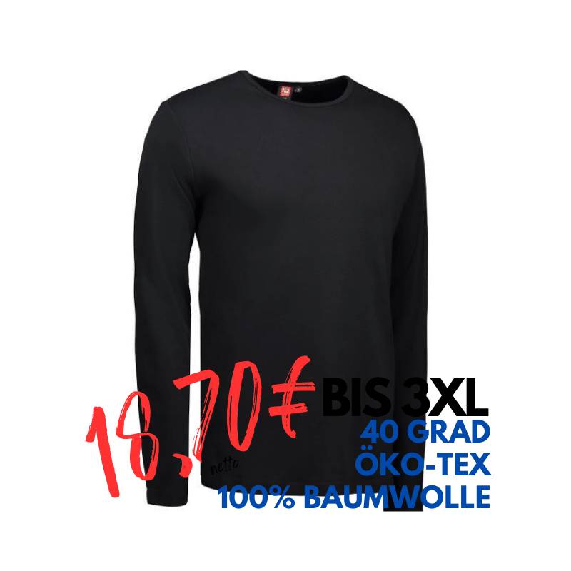 ARBEITS-T-SHIRT HERREN| Interlock 518 von ID / Farbe: schwarz / 100% BAUMWOLLE | MEIN-KASACK.de - KASACK - KASACKS